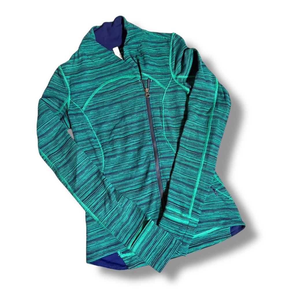Lululemon Athletica Teal and Navy Striped Jacket